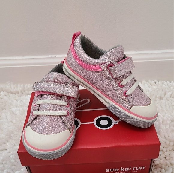 NIB See Kai Run Kristin Pink Glitter Sneakers for Kids - Picture 2 of 7